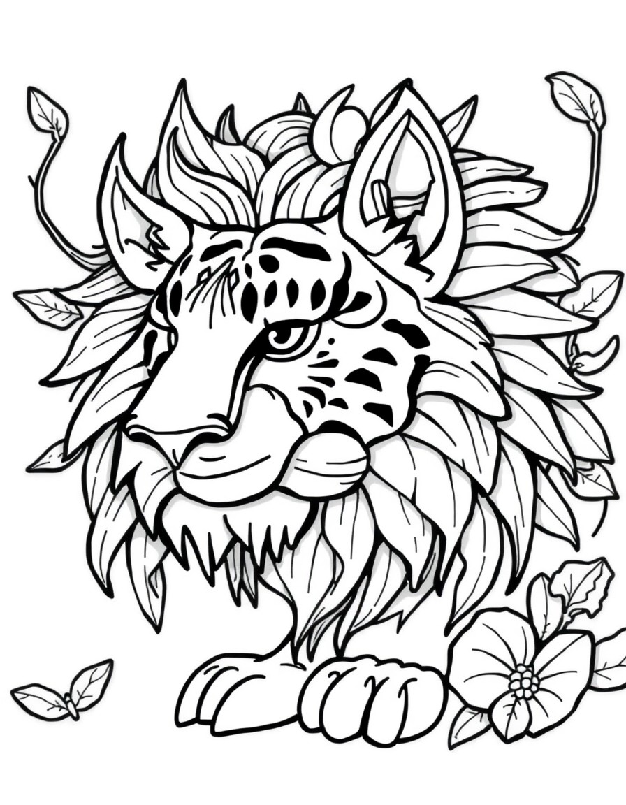 white background, black outlines, well-structured, ready for coloring, coloring page of: , very detailed, perfect for very advanced coloring