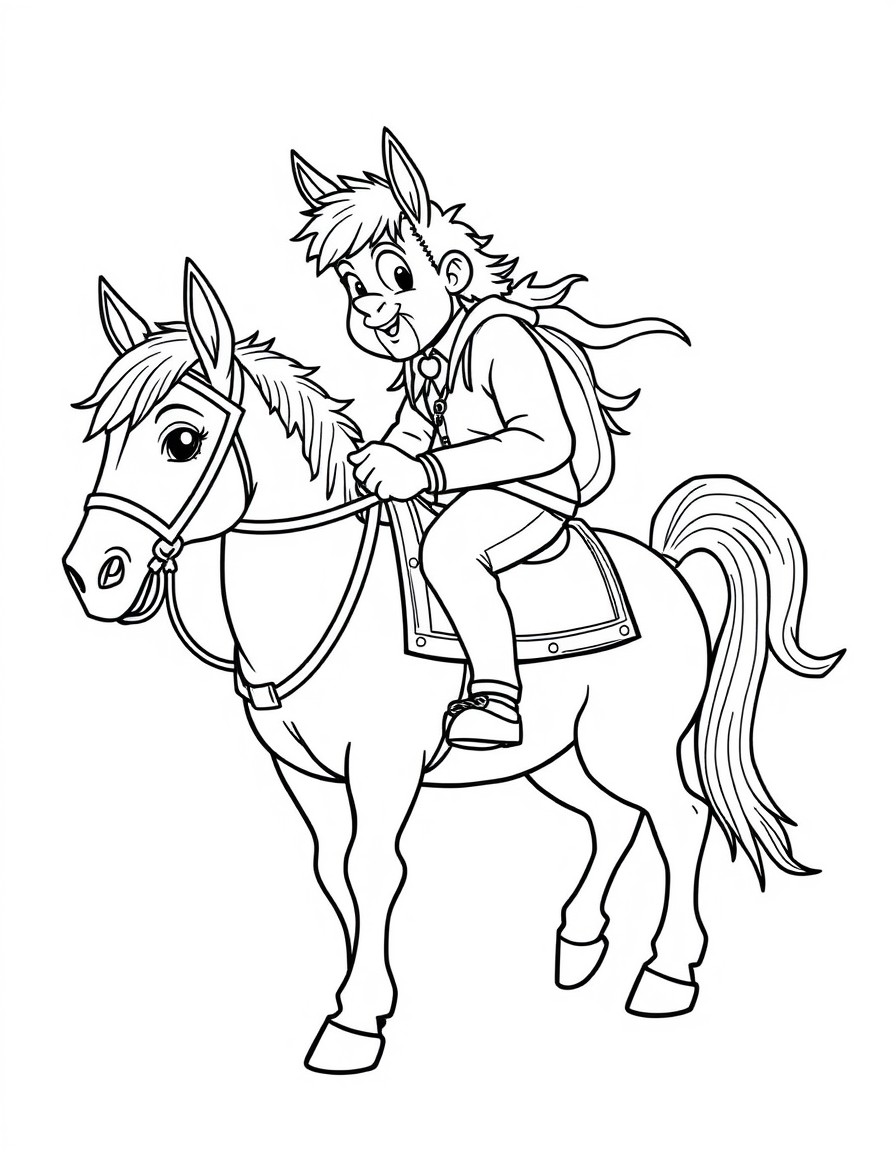 a money wthay is riding s fonkey