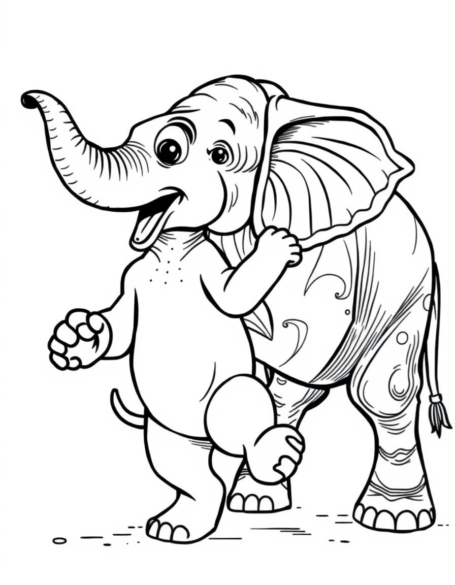 dog dancing with elephant