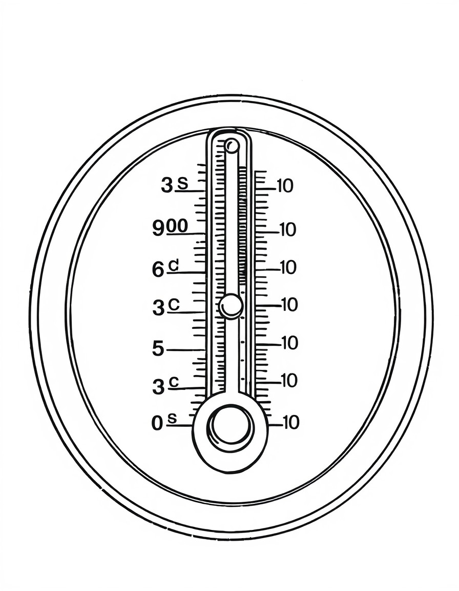 Temperature measuring instrument including degrees Celsius and Fahrenheit