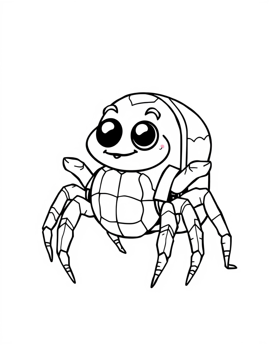a cute spider with school backpack going to kindergarden