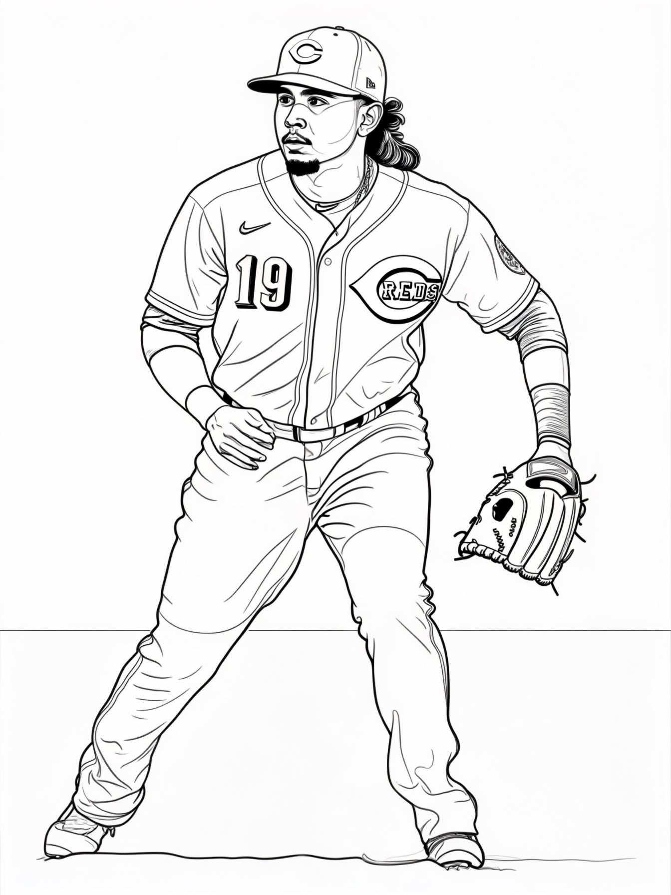 elly de la cruz playing shortstop for the Cincinnati reds.  Base the image off of the real player from the dominican republic that plays for the reds.