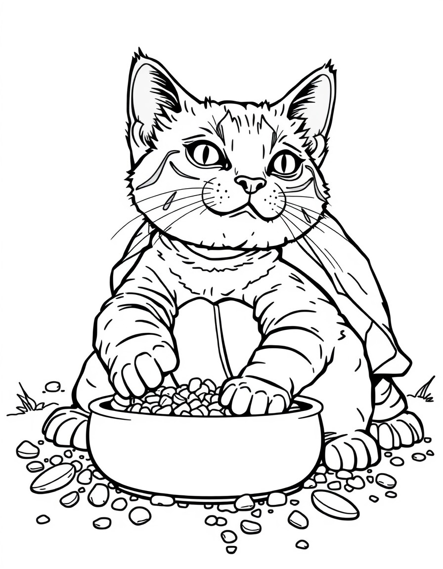 A tortoise color cat throwing cat litter