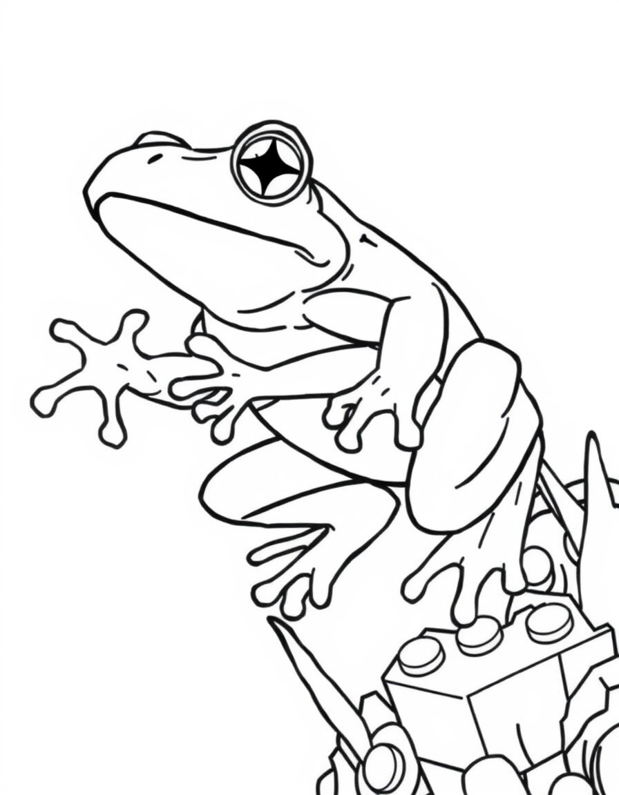 makes a frog jump into lego