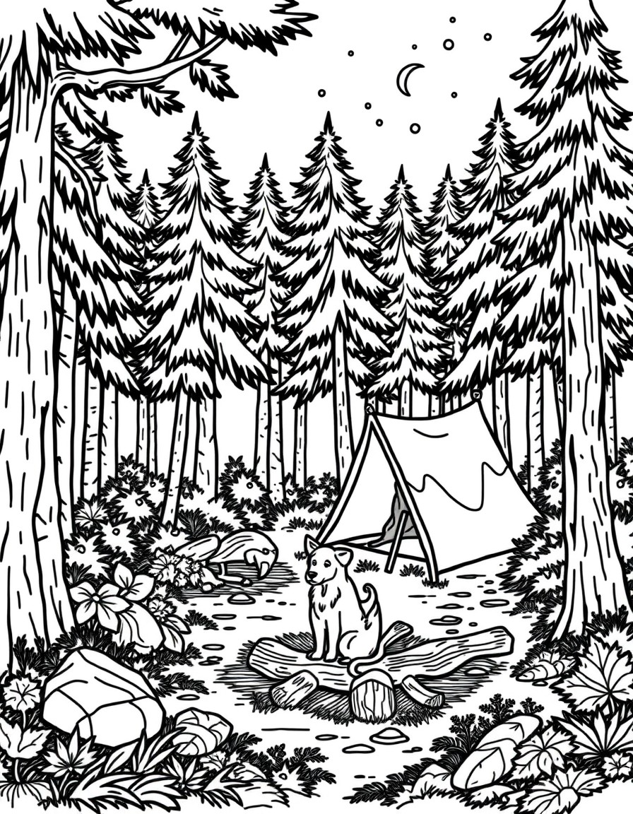 Camping in the forest