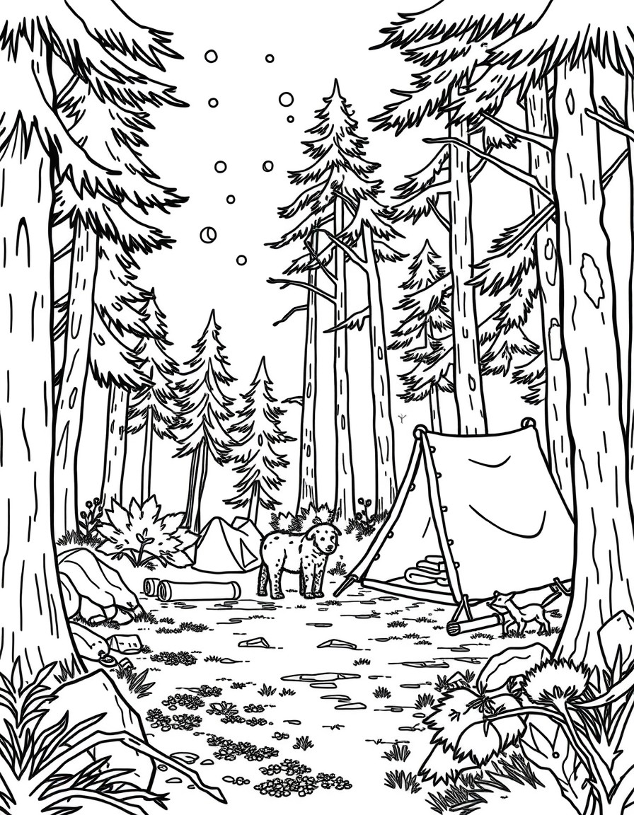 Camping in the forest