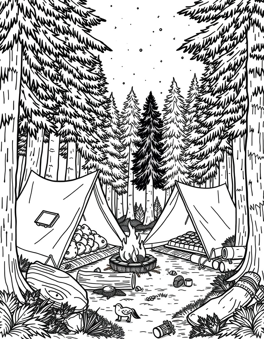 Camping in the forest