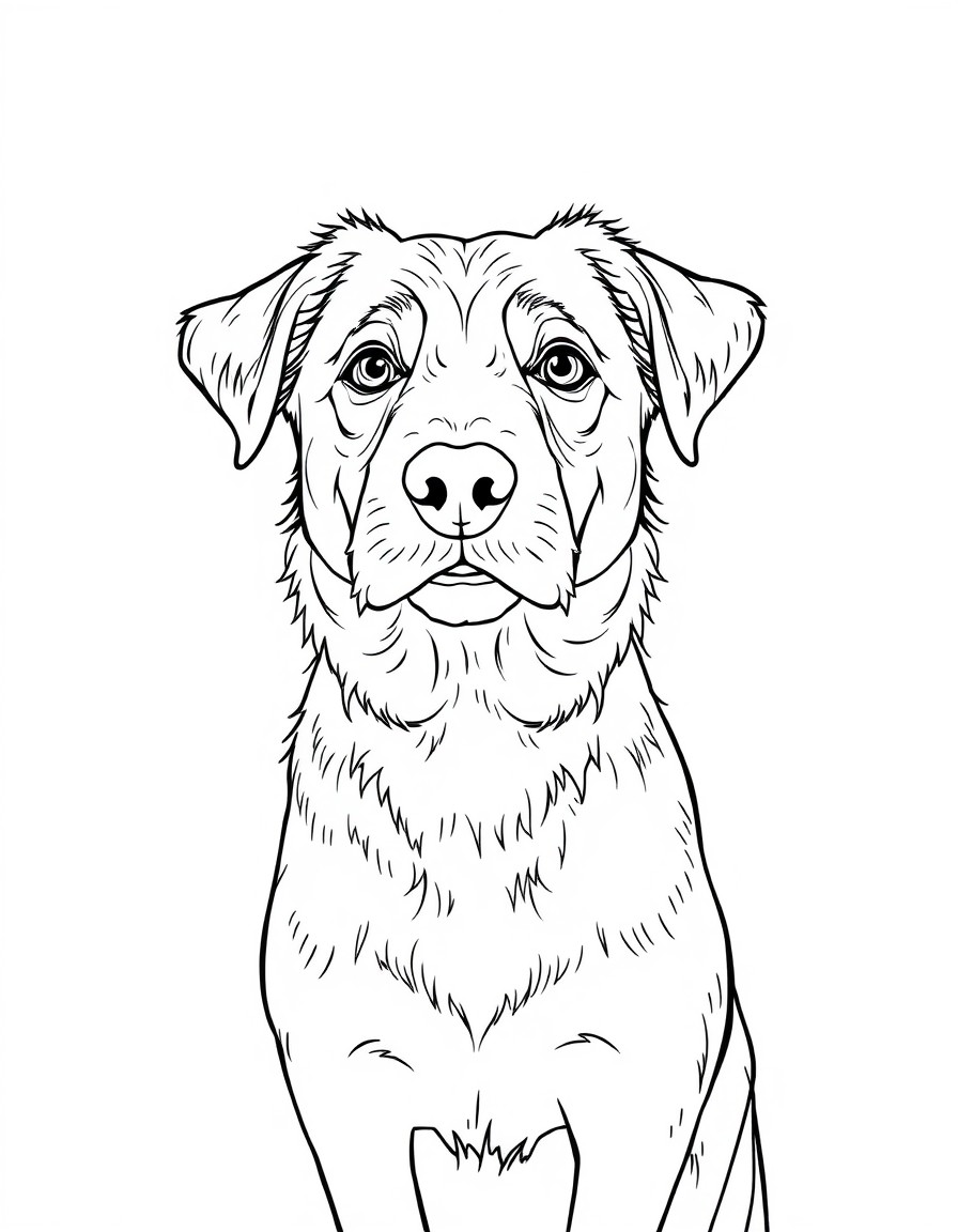 a grayscale image of a dog