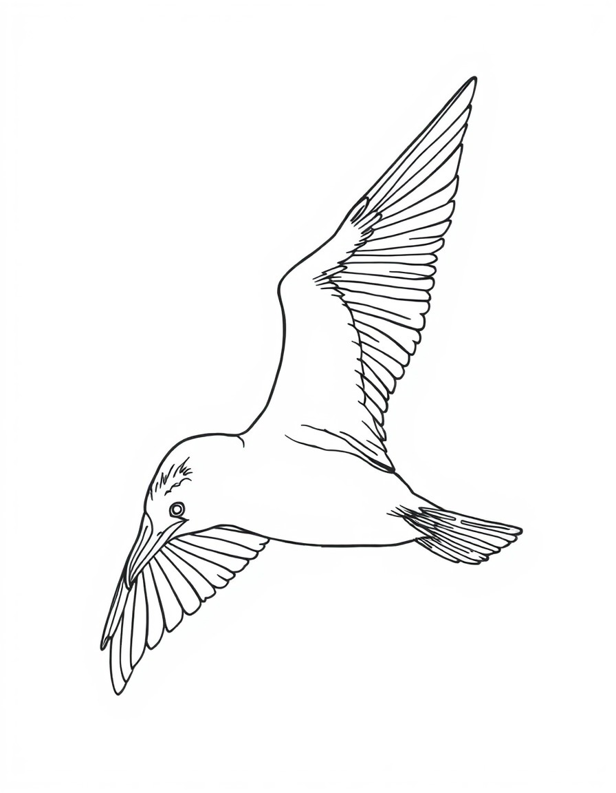 an Albatross with white eyes in flight