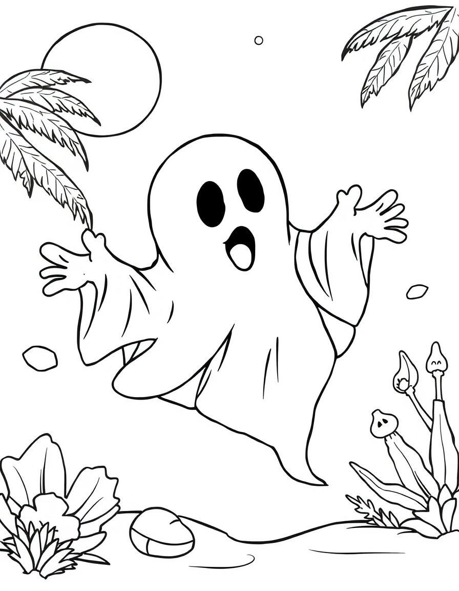 cute spooky ghost swimming on a hot summer day