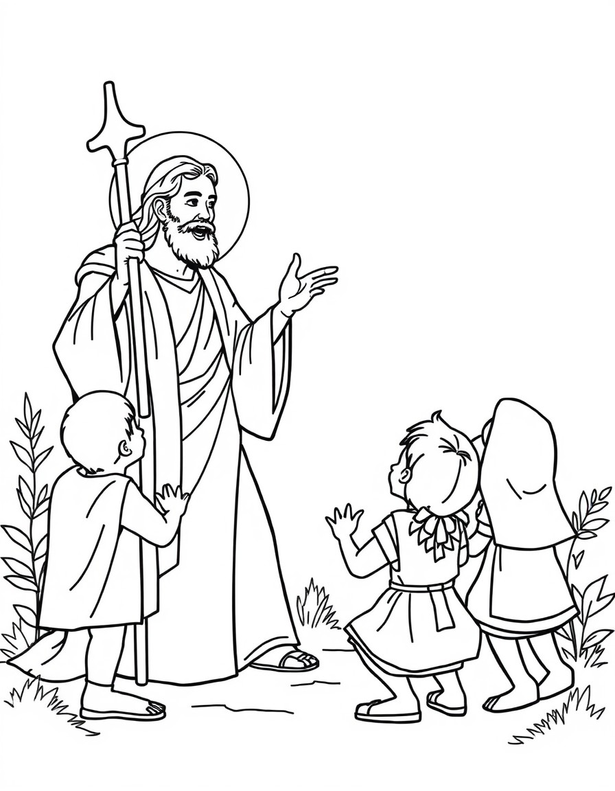 Jesus preaching to children