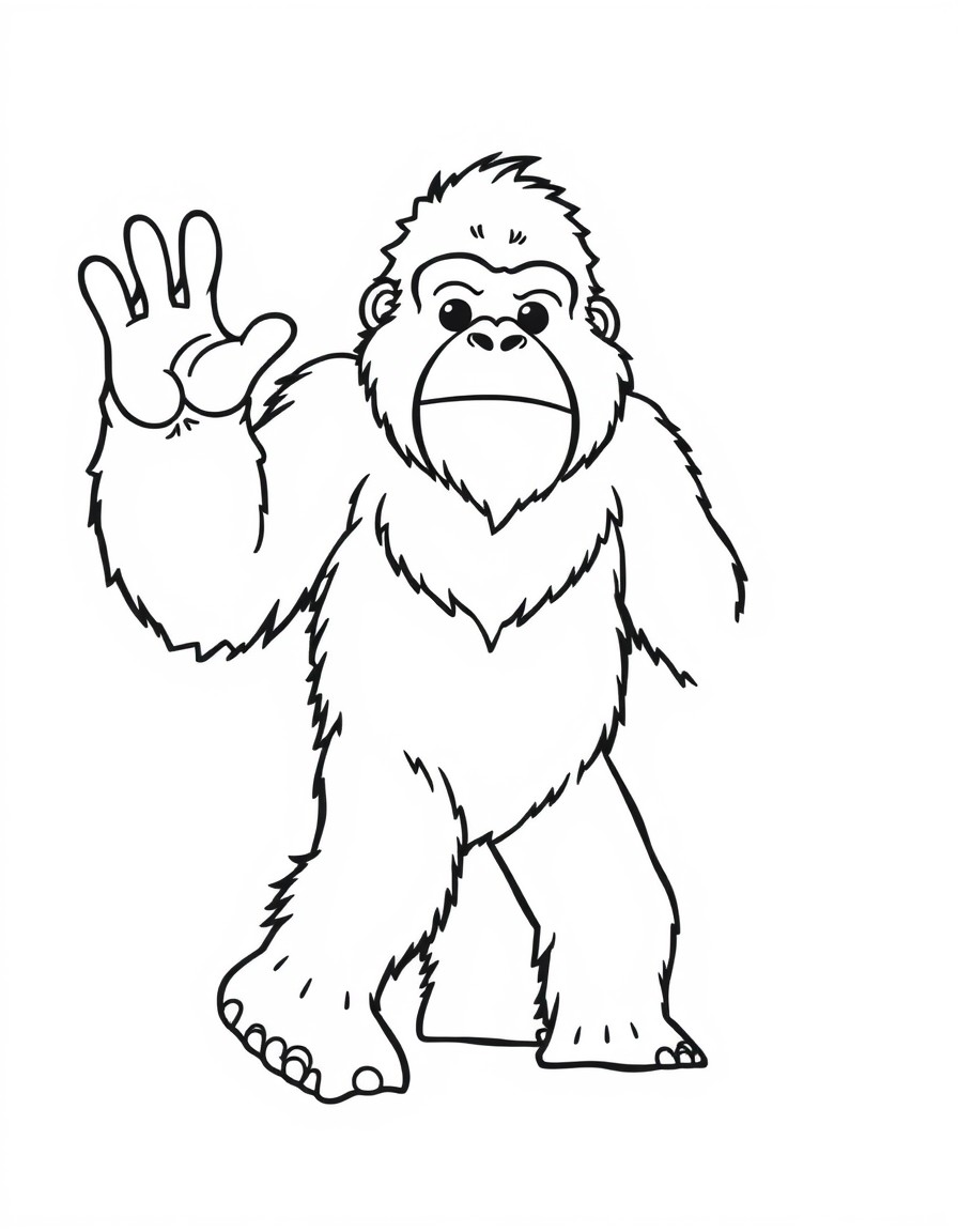 cute bigfoot waving