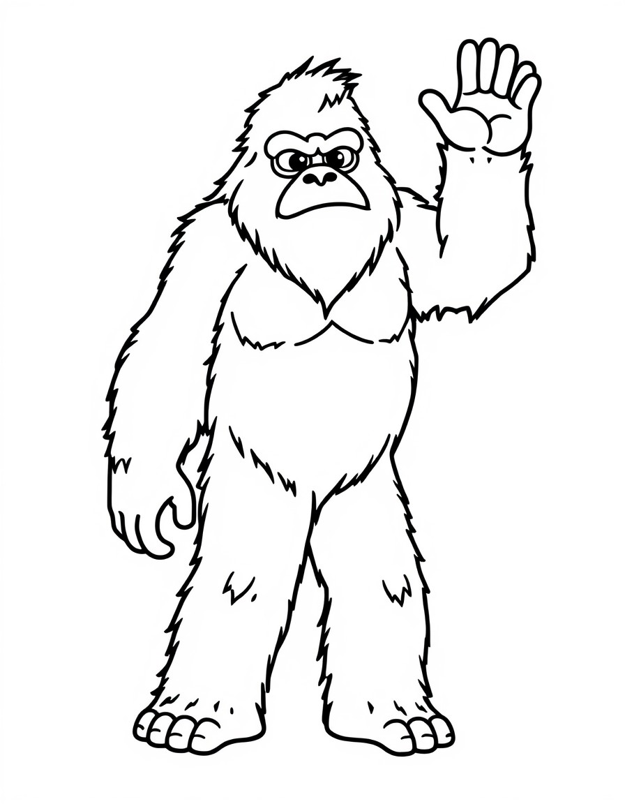 cute bigfoot waving