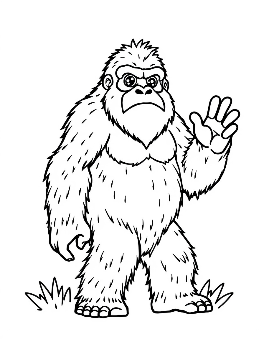 cute bigfoot waving