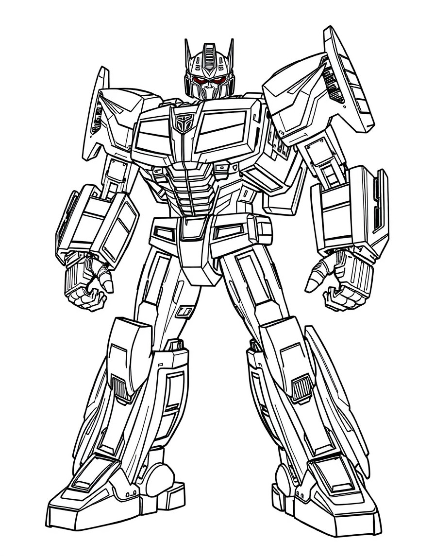 Coloring page of transformer type characters