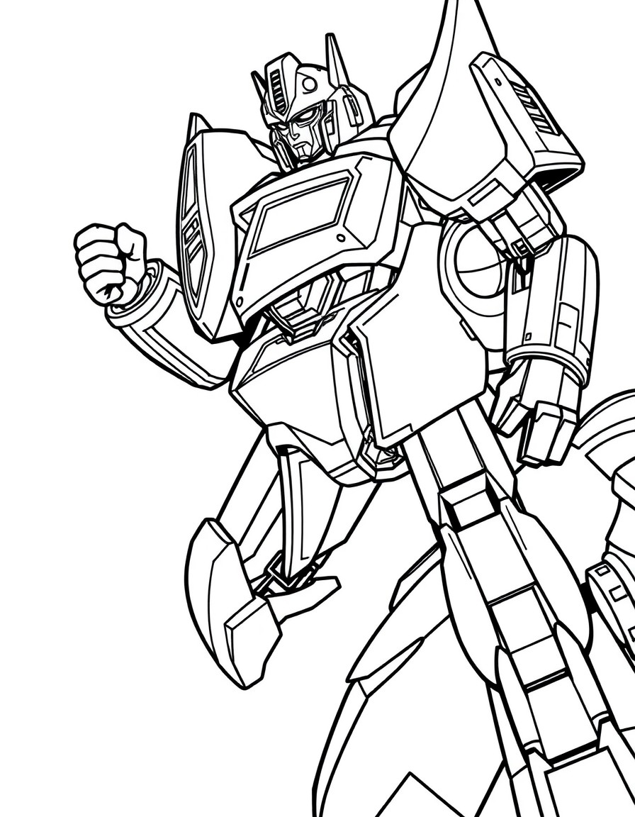 Coloring page of transformer type characters