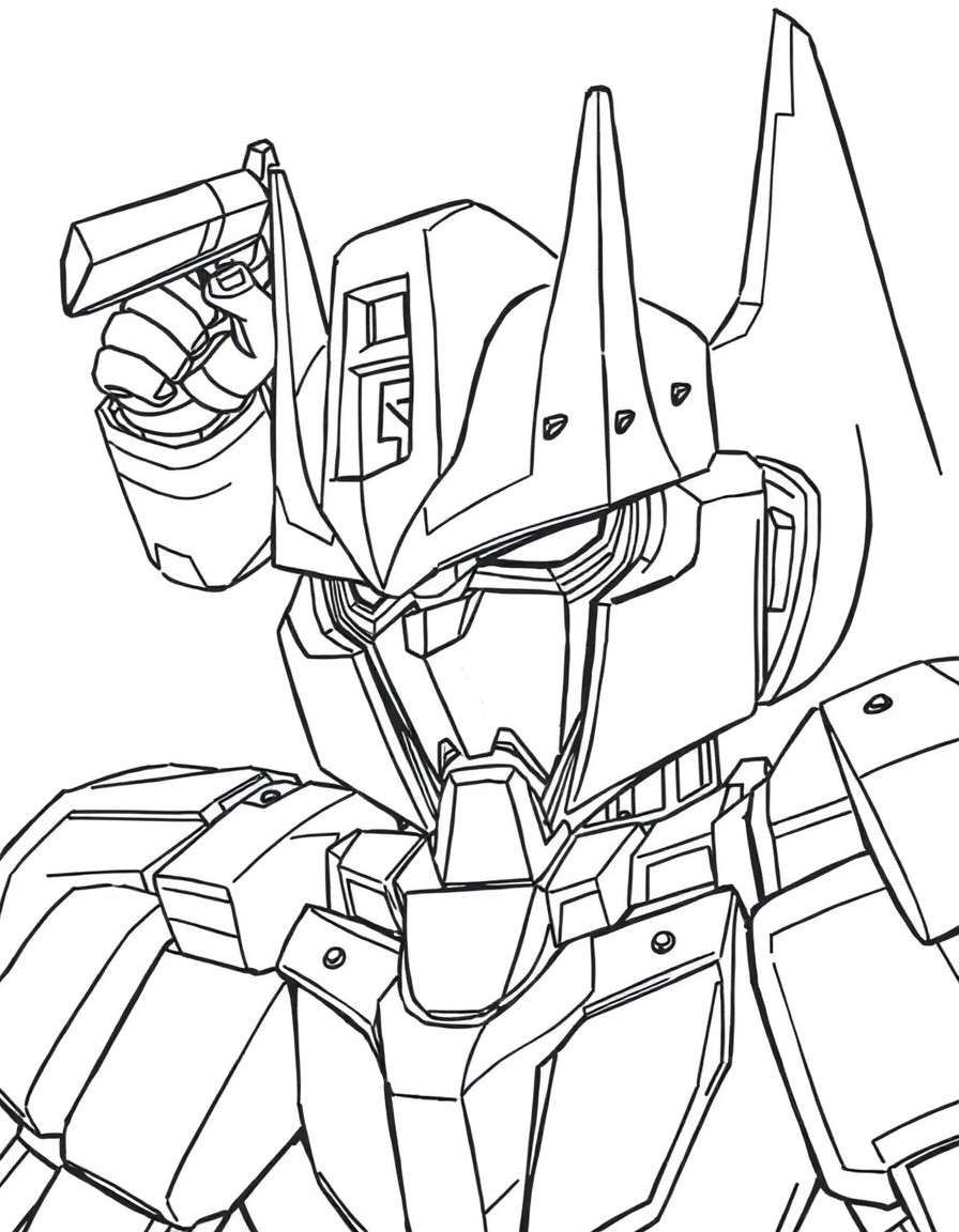Coloring page of transformer type characters