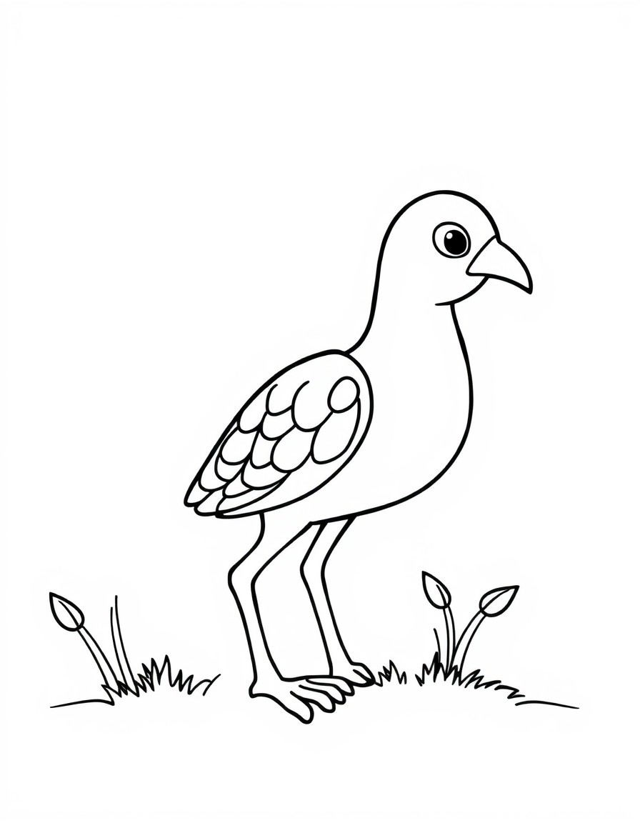 black and white outline, ready for coloring, coloring page with white background and black lines of: , simple black outlines, large clear spaces perfect for kids coloring