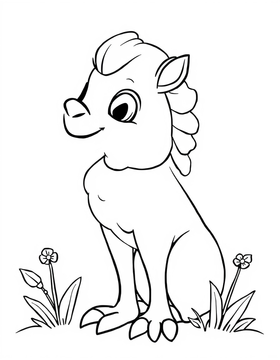 black and white outline, ready for coloring, coloring page with white background and black lines of: , simple black outlines, large clear spaces perfect for kids coloring