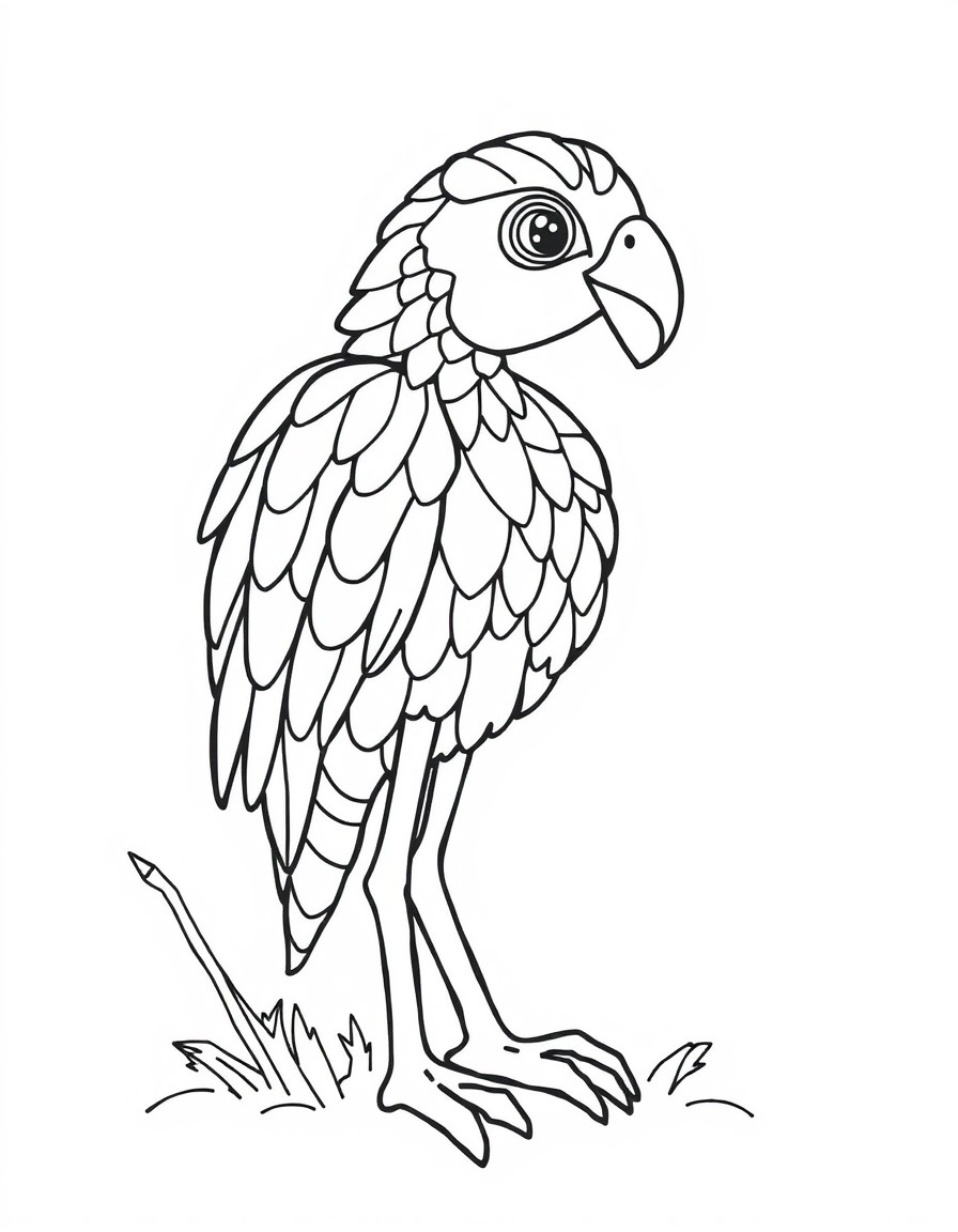 black and white outline, ready for coloring, coloring page with white background and black lines of: , simple black outlines, large clear spaces perfect for kids coloring