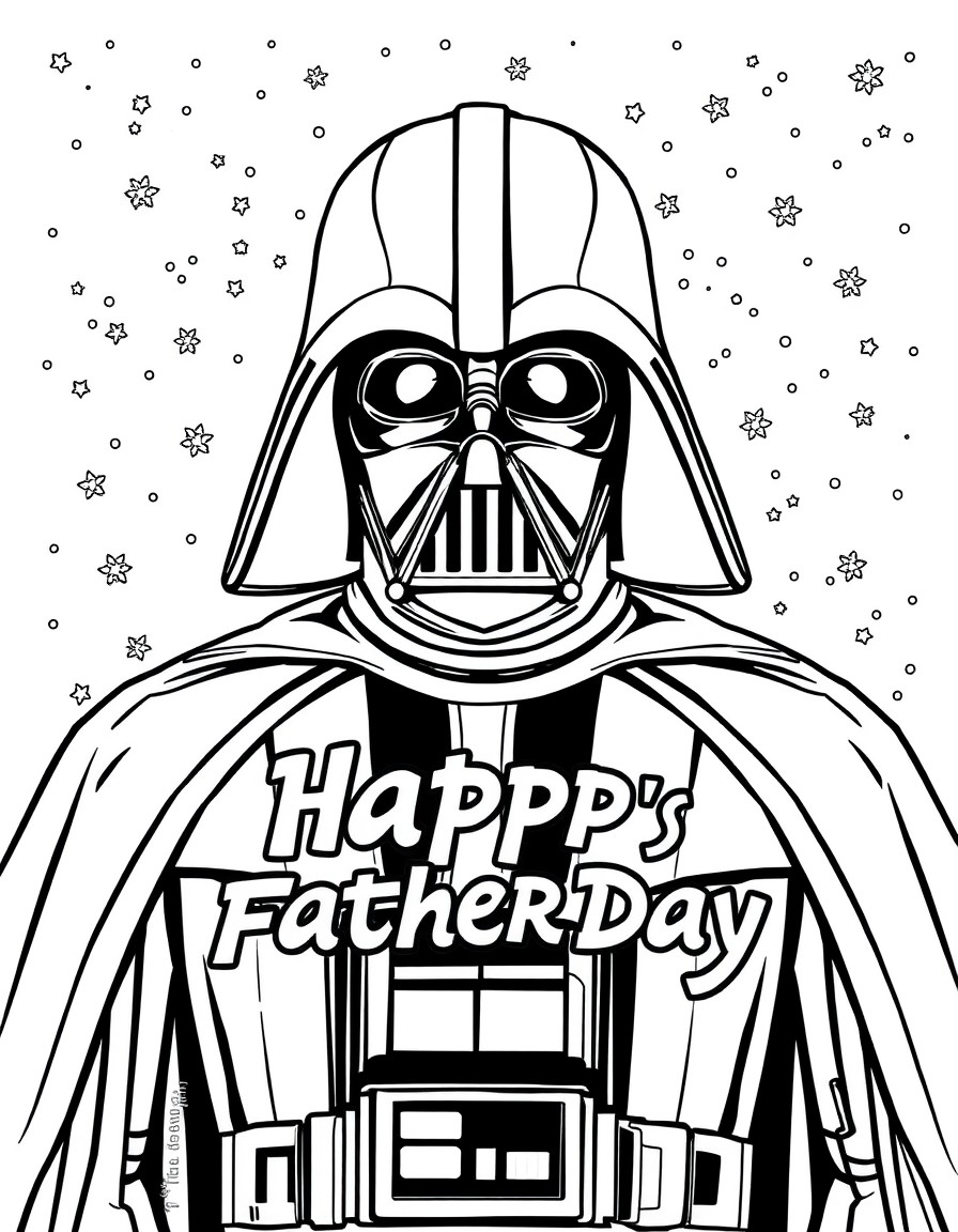Darth Vader with Happy Father's Day on the page