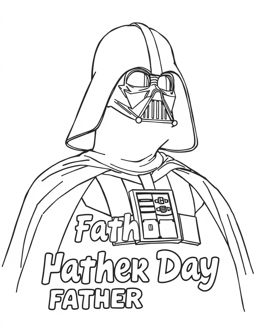 Darth Vader with Happy Father's Day on the page
