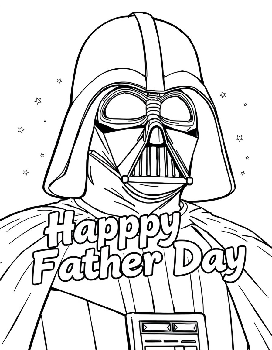 Darth Vader with Happy Father's Day on the page