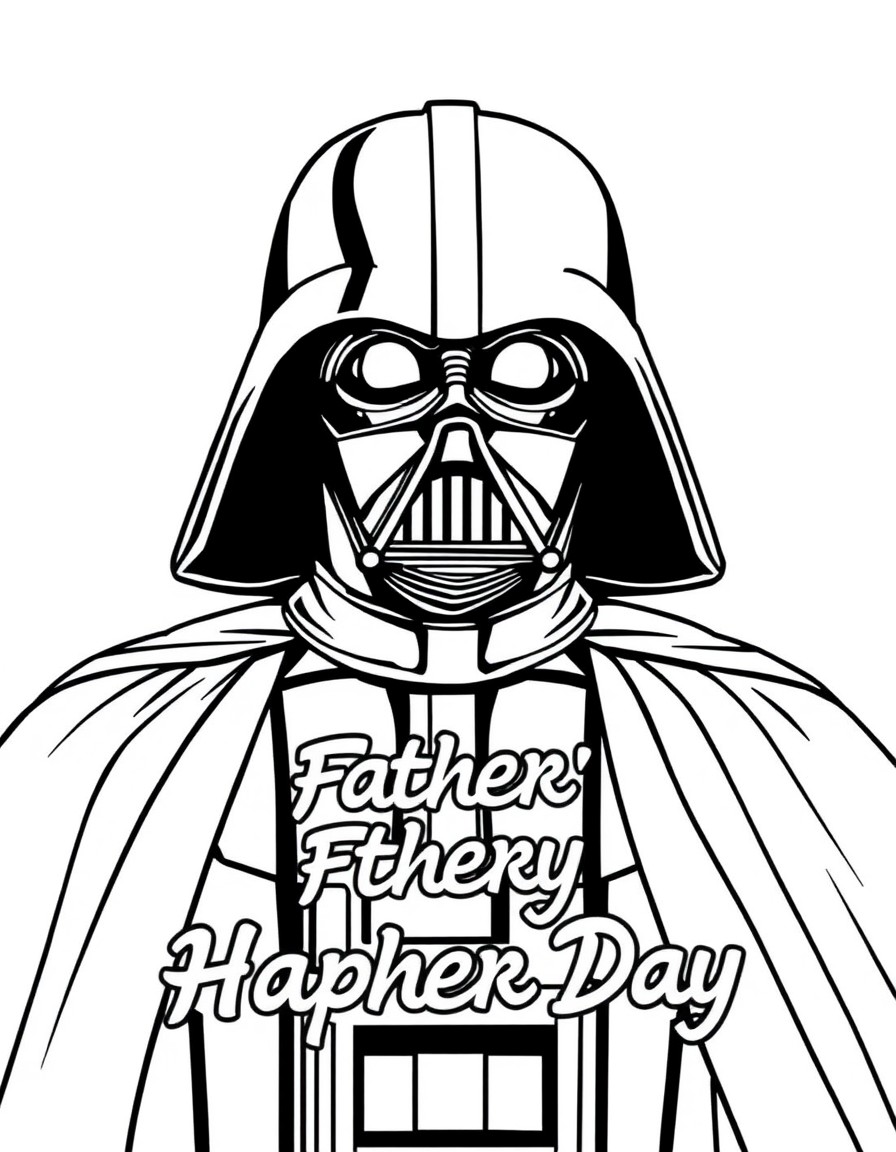 Darth Vader with Happy Father's Day on the page
