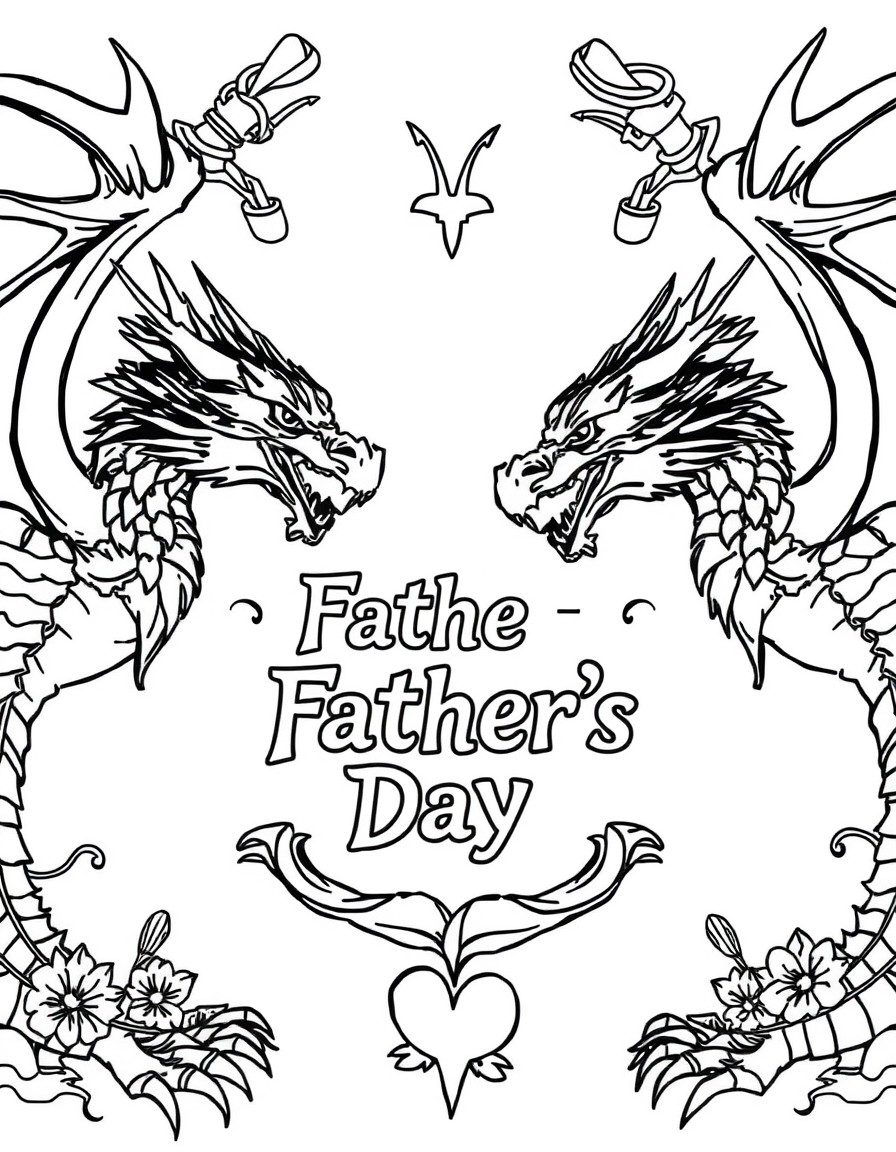 A Game of thrones picture with 3 dragons thats says " Happy Father's Day" soe where on the page.