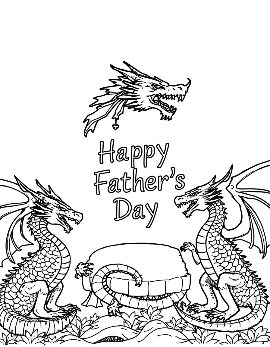 A Game of thrones picture with 3 dragons thats says " Happy Father's Day" soe where on the page.