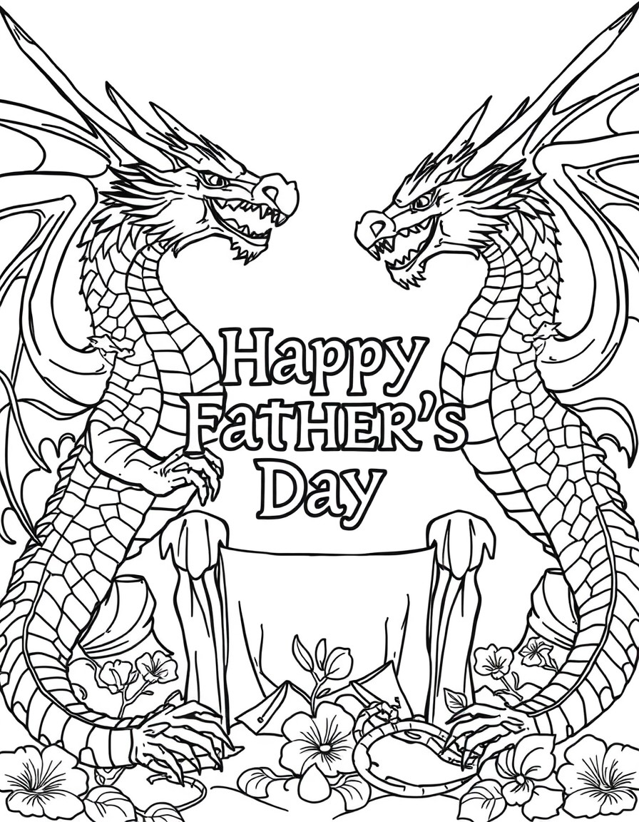 A Game of thrones picture with 3 dragons thats says " Happy Father's Day" soe where on the page.