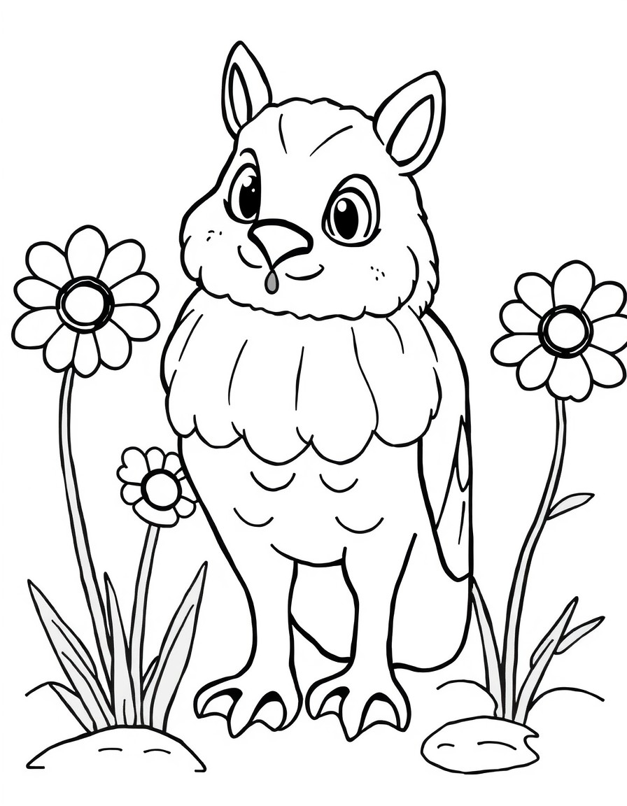 black and white outline, ready for coloring, coloring page with white background and black lines of: , simple black outlines, large clear spaces perfect for kids coloring