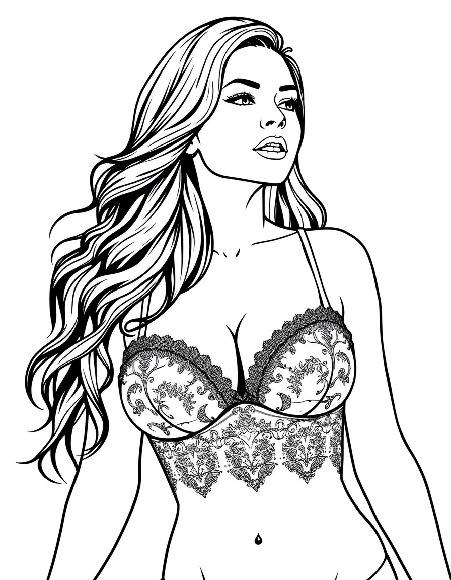 Mariska Hargitay in lingerie with no top