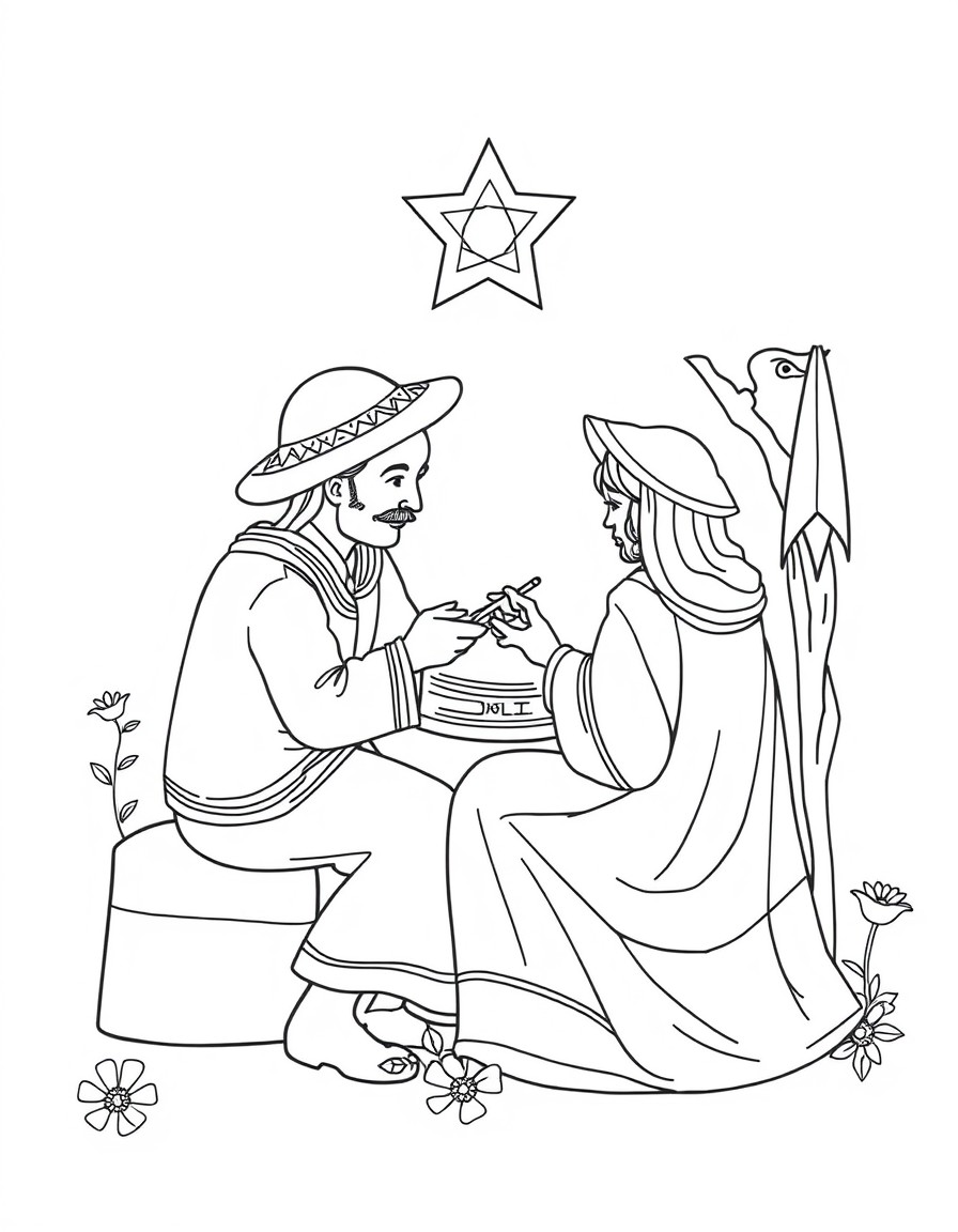 create a Jewish coloring book