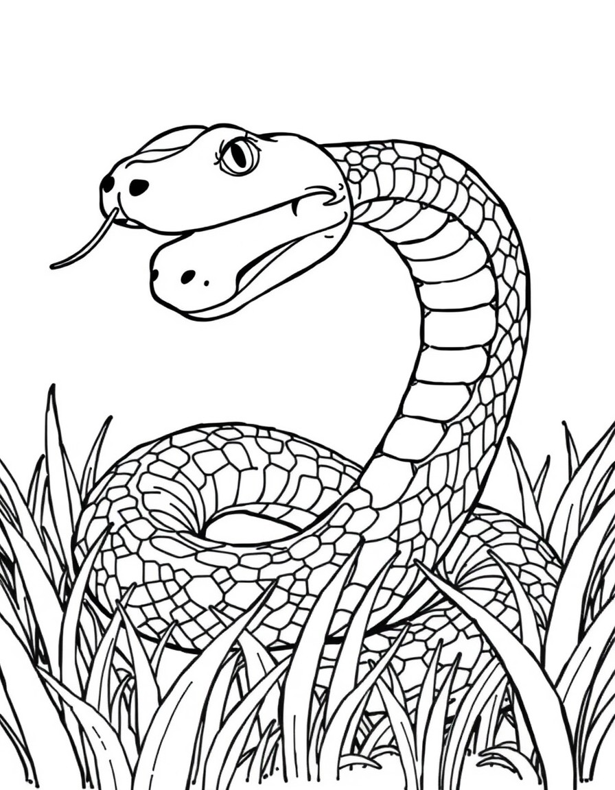 create a more photo realistic pixar version of a  boa constrictor snake in the grass, paying attention to details