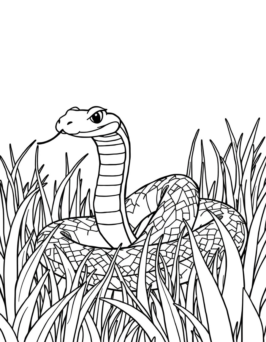 create a more photo realistic pixar version of a  boa constrictor snake in the grass, paying attention to details