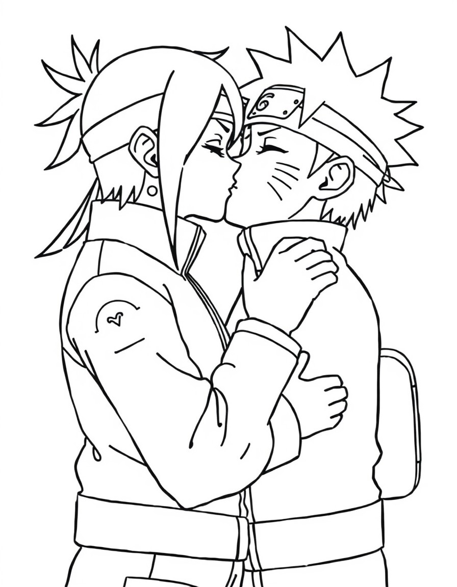 Naruto kissing hinata