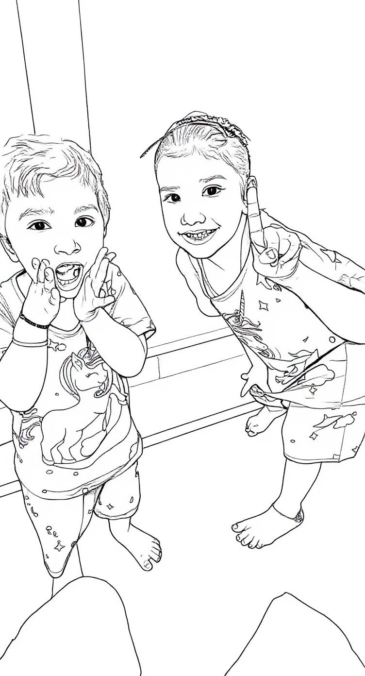 Make this a high-quality black and white COLORING PAGE with white background, only black lines, NO big gray areas, and clear, thick bold outlines, well-defined shapes, and clean edges. Remove all shad