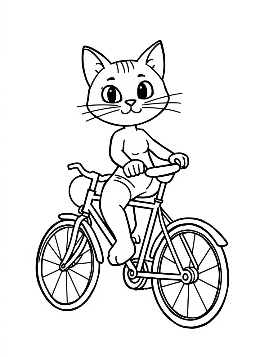 cat riding a bicicle