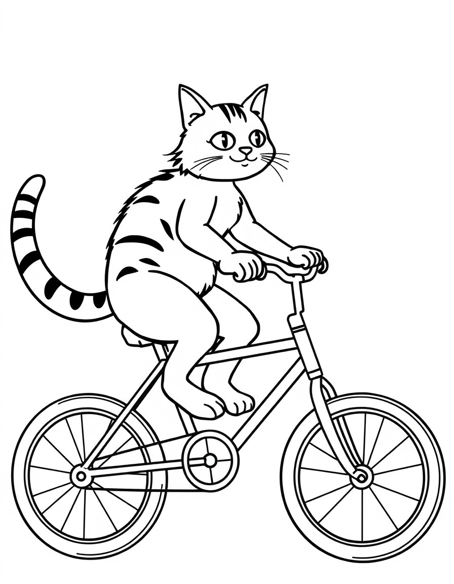 cat riding a bicicle