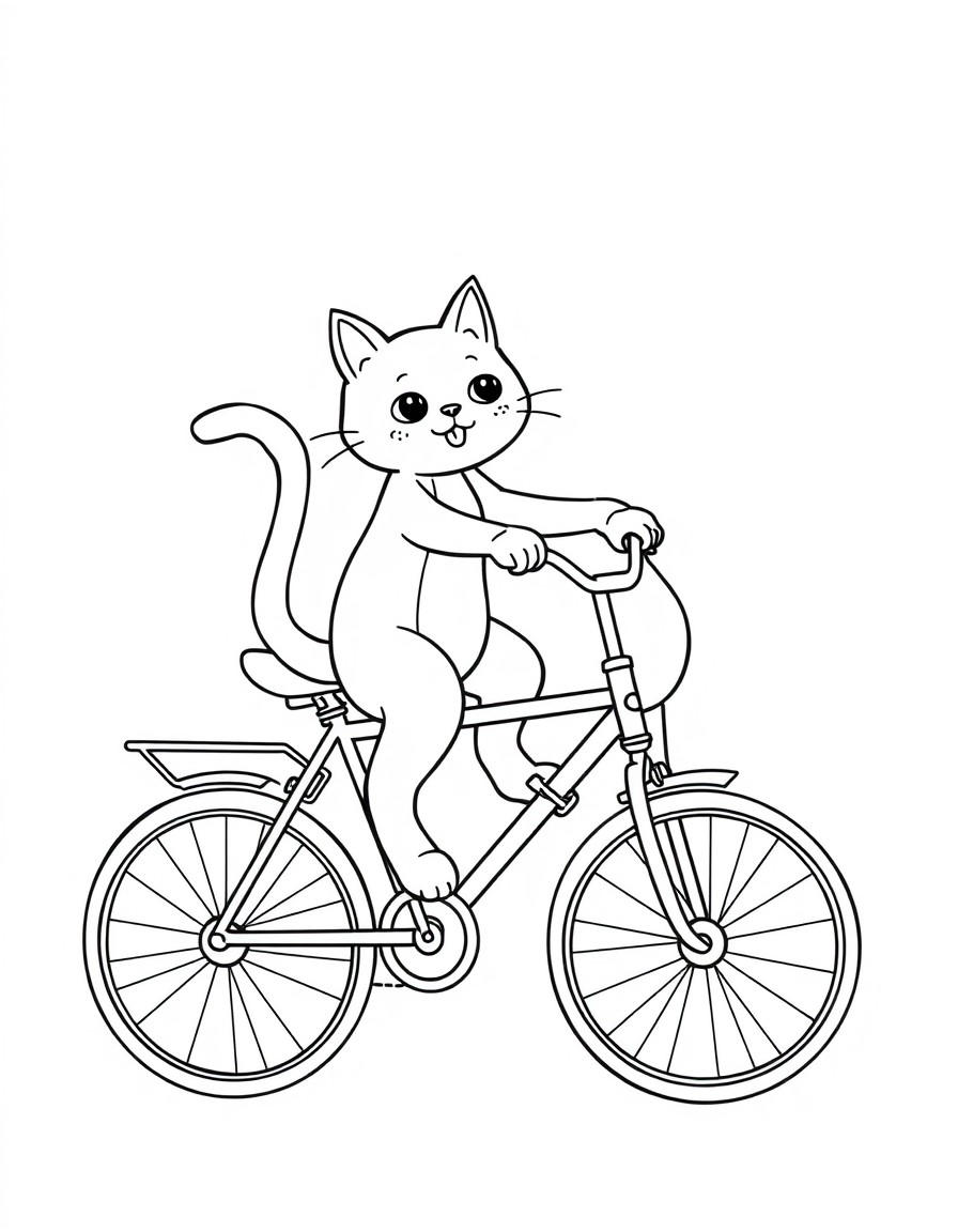 cat riding a bicicle