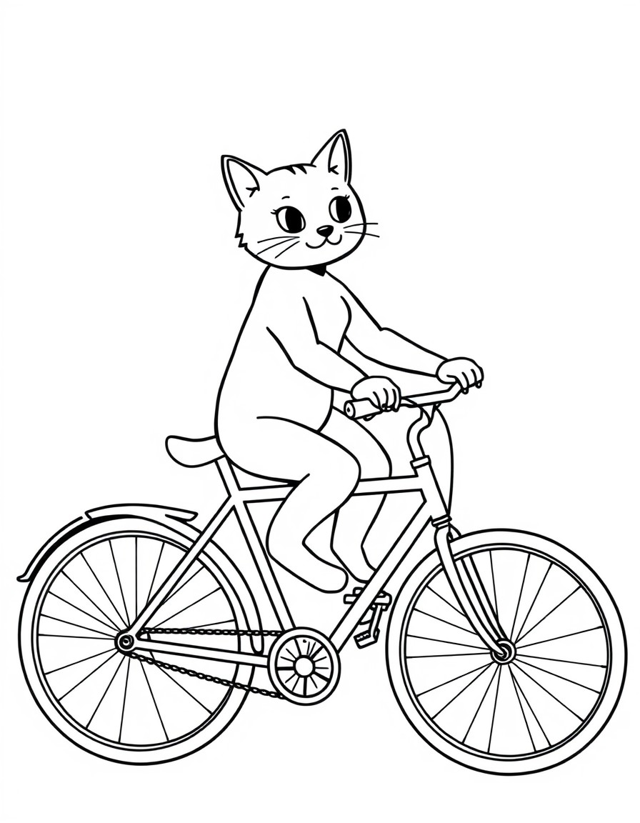 cat riding a bicicle