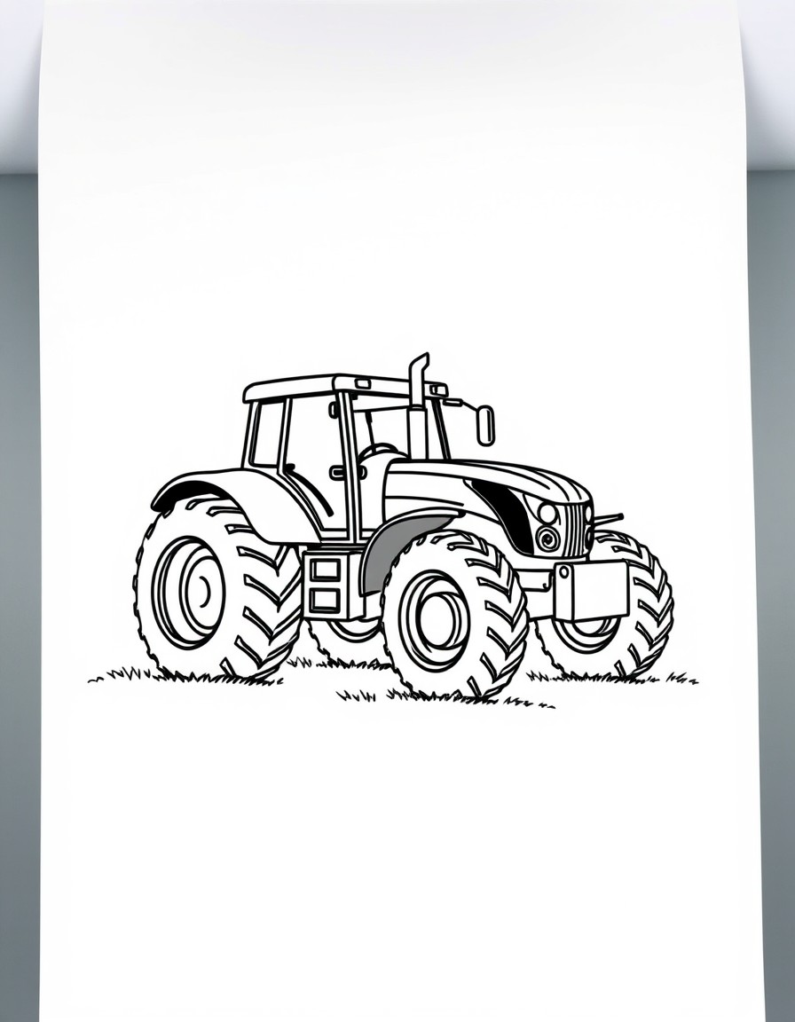 one tractor on each page