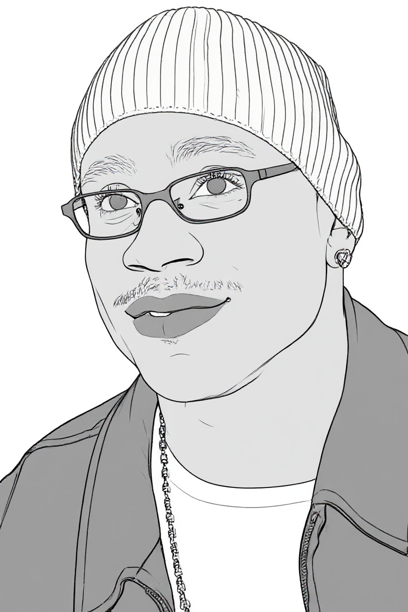 Make this a high-quality black and white COLORING PAGE with white background, only black lines, NO big gray areas, and clear, thick bold outlines, well-defined shapes, and clean edges. Remove all shad