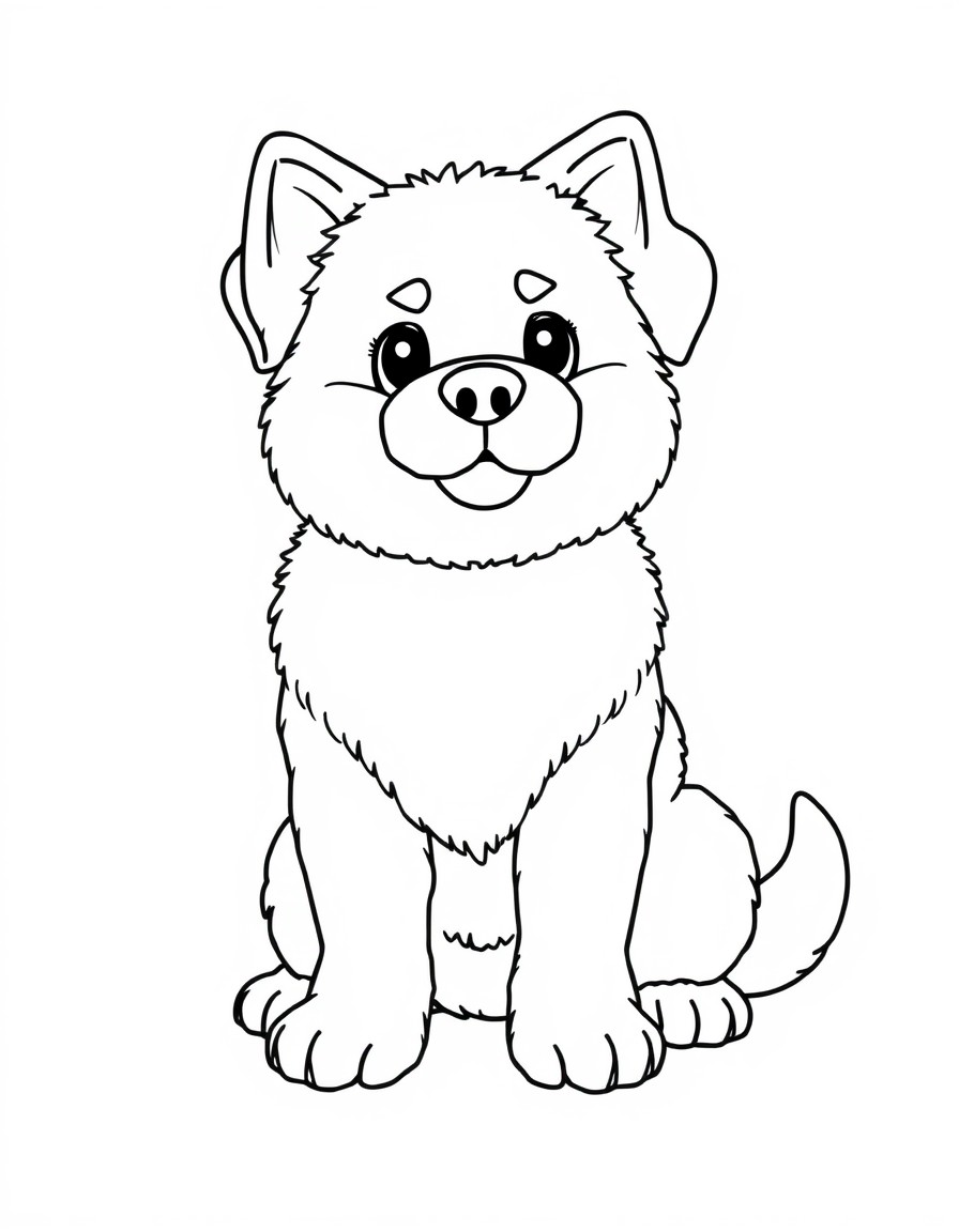 create me a simple bold and easy coloring page of a kwaii styled doghnut