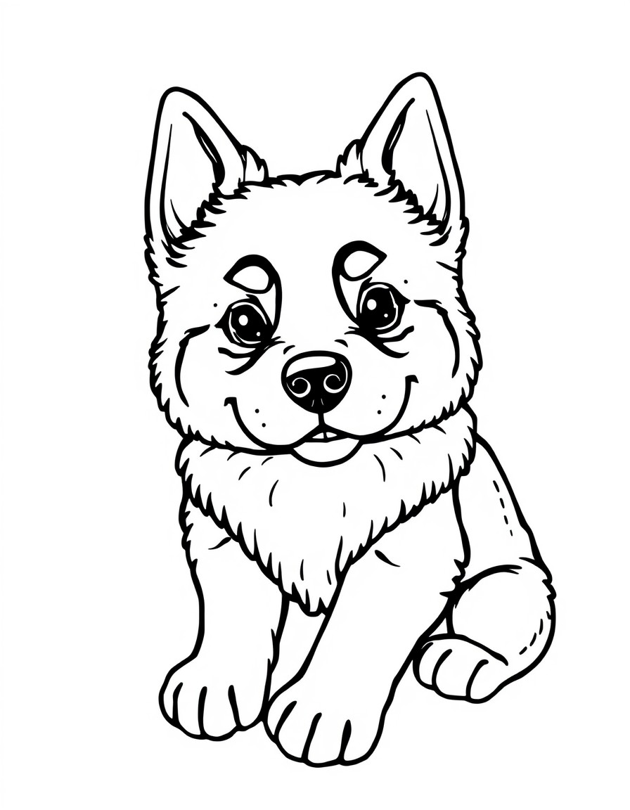 create me a simple bold and easy coloring page of a kwaii styled doghnut