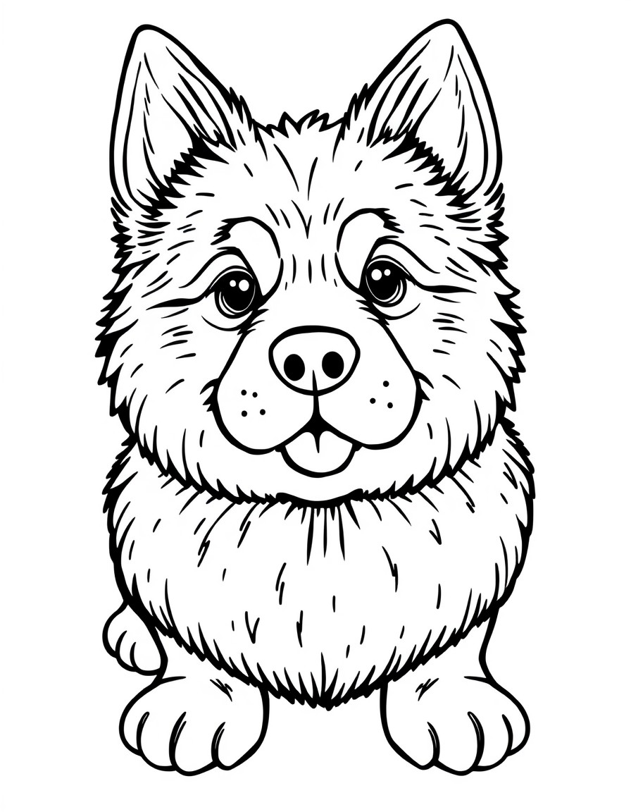 create me a simple bold and easy coloring page of a kwaii styled doghnut