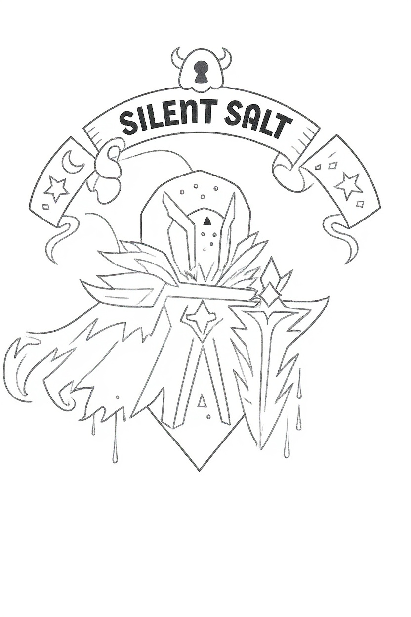 I want to make adjustments to this coloring page, keep the same black and white coloring page but only make the following change j lesz de nem kell a silent salt felirat csak a karakter
